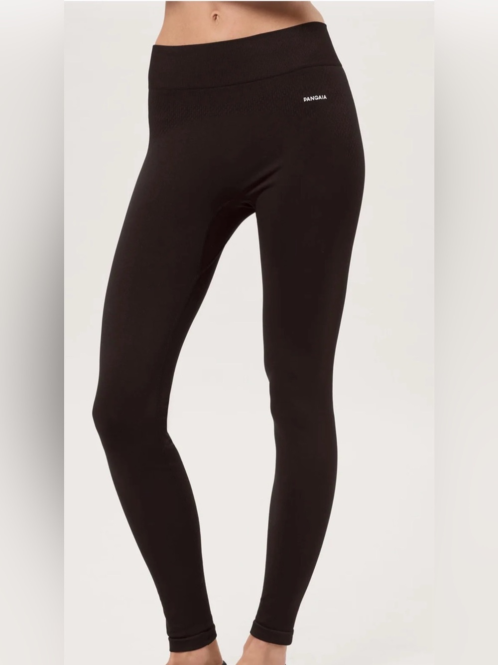 Pangaia High-Waist Stretch Leggings. Black
